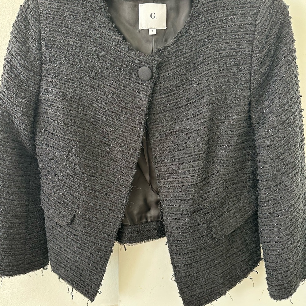 G. Label (Gwyneth Paltrow’s Line) Women's Black Textured Jacket